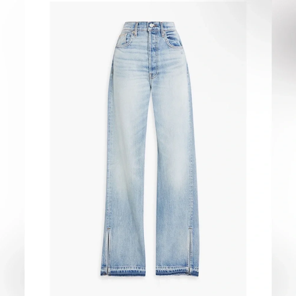 EB Denim jeans Unraveled Two Newport frayed high-rise straight-leg Flares 28